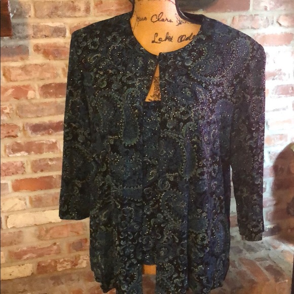 Alex Evenings Tops - Sparkly, two piece evening top